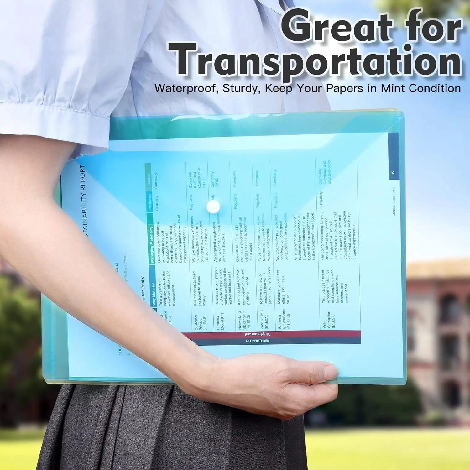 Custom Printed Plastic PP Envelope Pocket Folder for A4