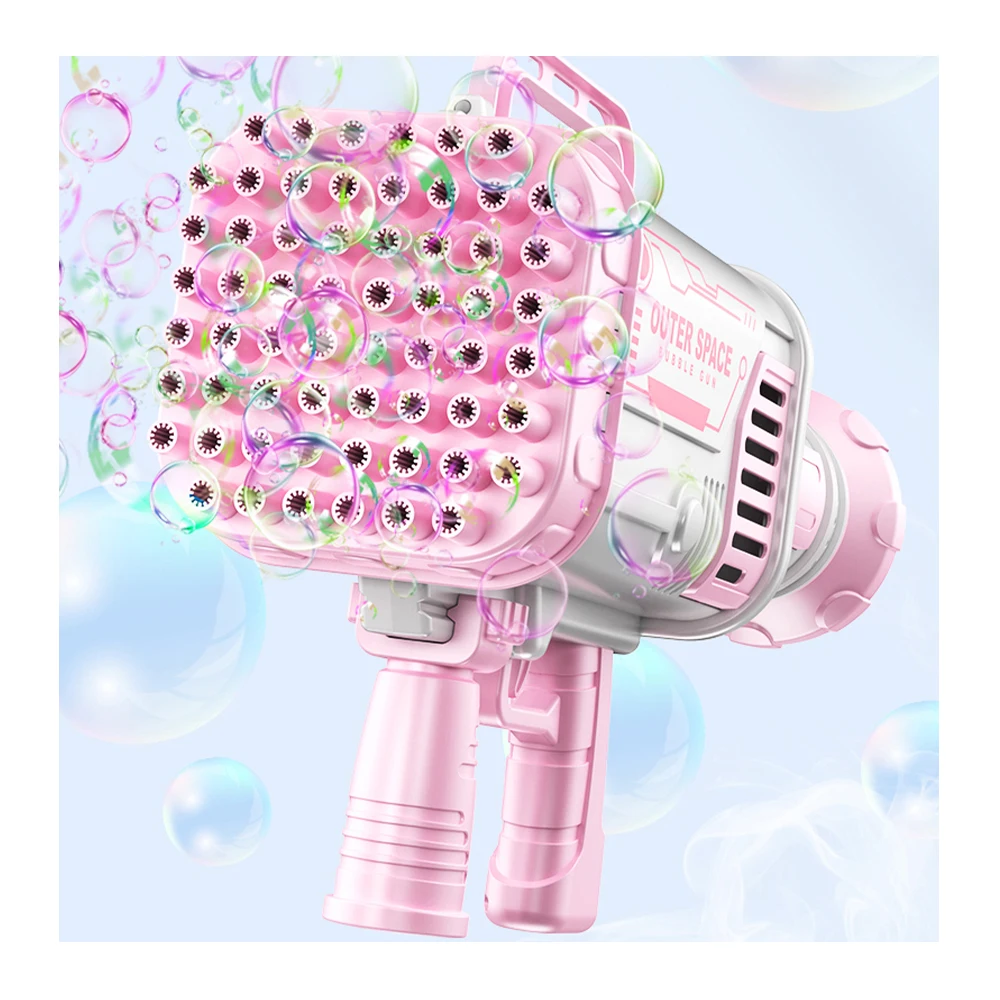 60 Hole Machine Toy Bubble Gun Automatic Electric Transparent Gatling Soap Making Water Shampoo Gun Bubble For Weddings