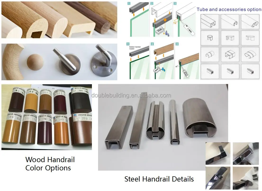 High Quality Stair Railing Kits U Channel Railings Interior Glass Balustrade Toughened Glass supplier