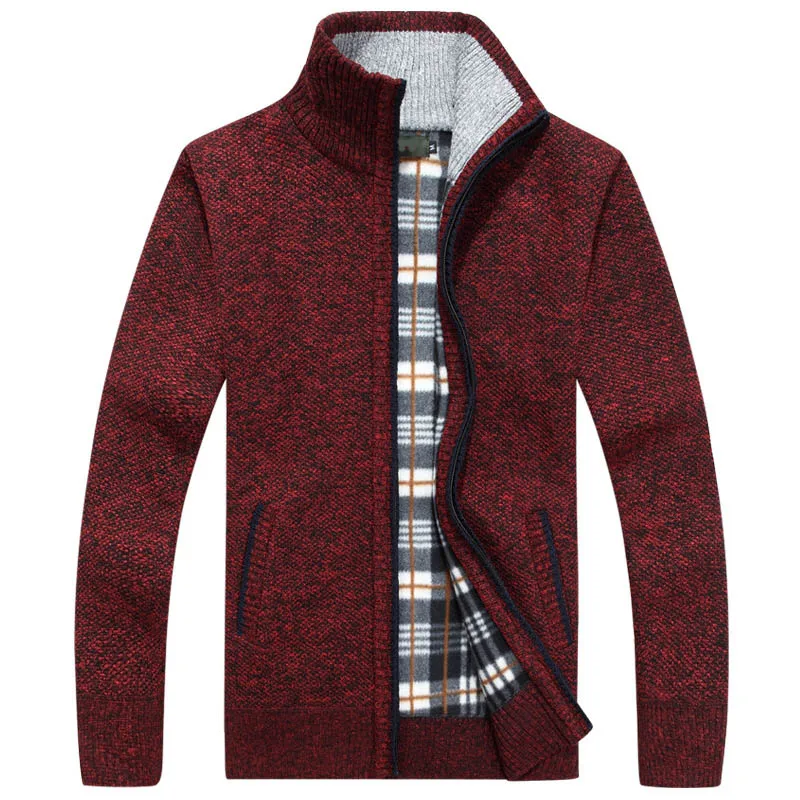 2022 New Men's Sweaters Autumn Winter Warm Cashmere Wool Zipper ...