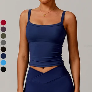 Women's Four-Way Stretch Yoga Vest Padded  Sports Bra Breathable Fitness Running Training Workout TankTops  for Women