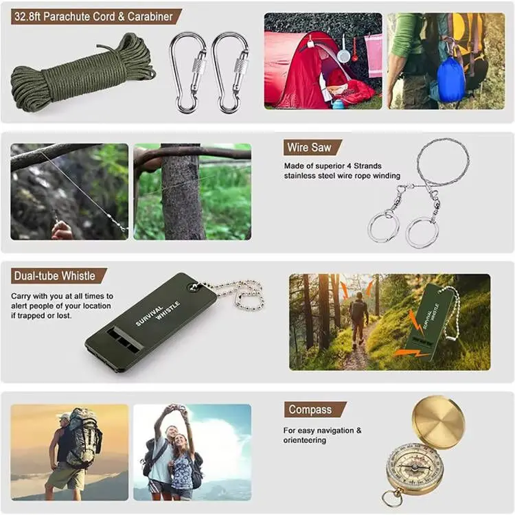 Professional Tactical Molle bag Survival Gear Tool Emergency Survival Kit and First Aid Kit Emergency Tent Earthquake Camping factory