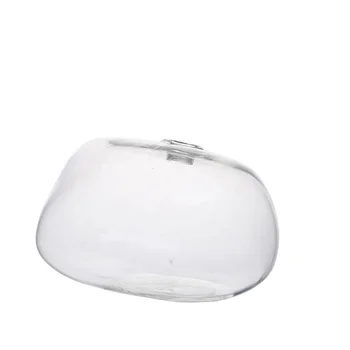 2022 Irregular Geometric Glass Lamp Shade with inner Screw Opening Decorated glass lampshade with pebble shape G9 screw teeth