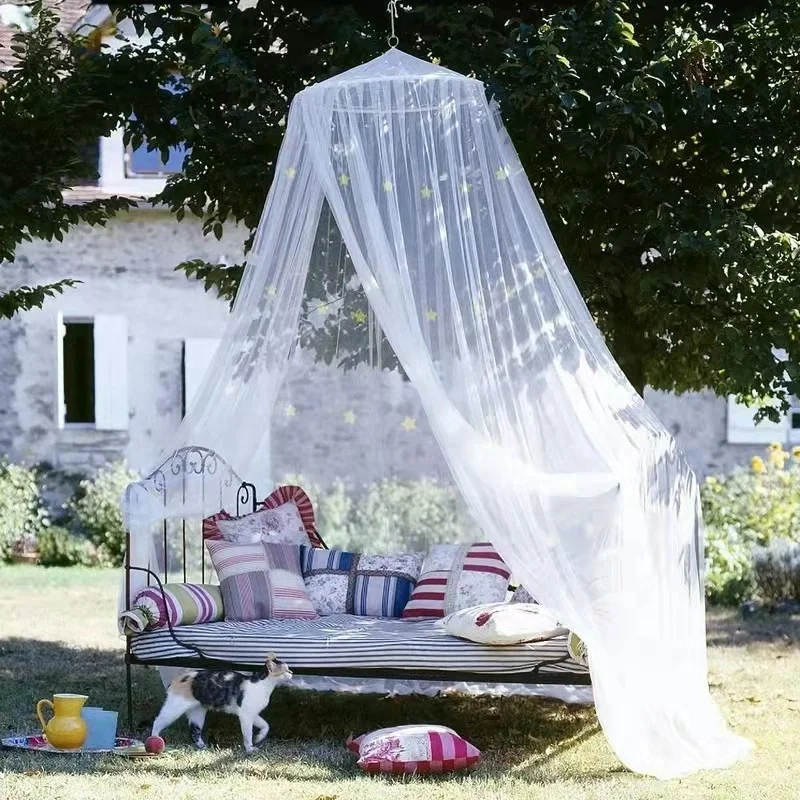 Ciel De Lit Moustiquaire Blanc - Dôme 60cm, Hauteur 250cm - En Polyester, Léger Et Respirant - Pour Lit Simple à King Size