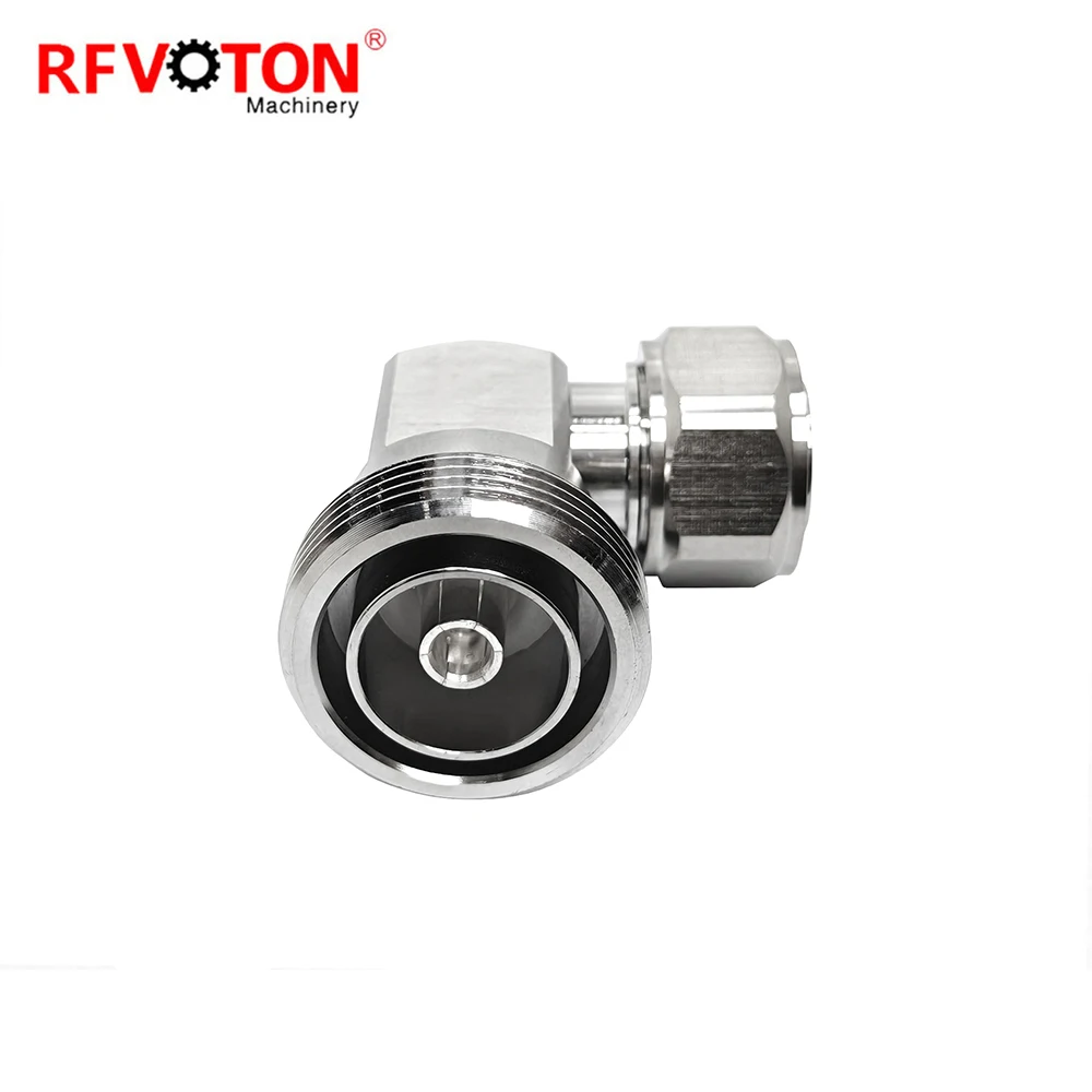 4.3-10 Male 90° Elbow to 7/16 DIN Female Coaxial Adapter Mini Din Male to L29 Female Low PIM Right Angle Connector