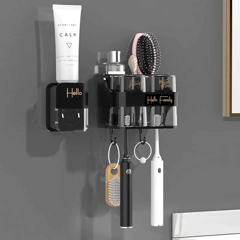 Настенный Автоматический Дозатор зубной пасты выжиматель держатель для зубных щеток в ванную комнату органайзер полоскания