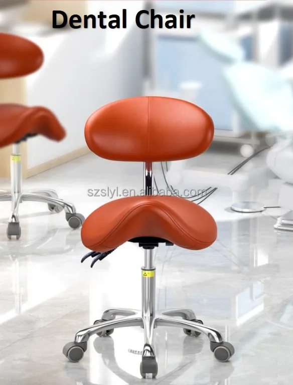 Ergonomic Dental Stool PU Leather Assistant Saddle Chair for Hospitals Dental Doctor Stool