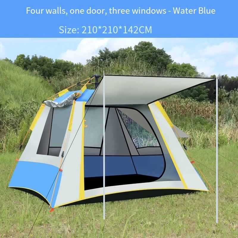 Outdoor Tents for 3-4 People Thickened Rain Protection Camping and Fully Automatic Quick-opening Tents in the Wild