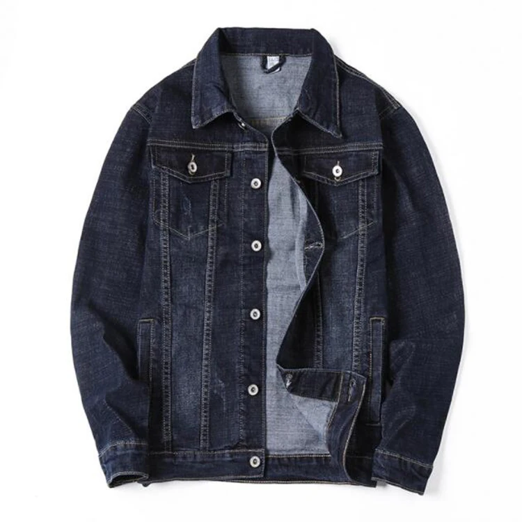 Spring Men Denim Jacket Casual Slim Long Sleeve Jean Jacket Coat With Multi Pocket Fashion Classic Blue Jackets
