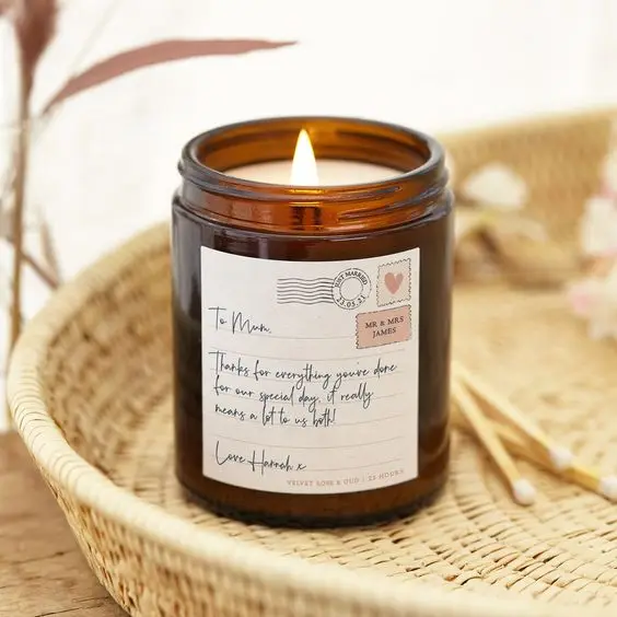 Home Decor Glass Storage Containers 250ml Empty Recycled Straight Sided Amber Glass Candle Jars With Metal Lids