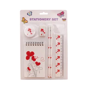 Five Piece Stationery Set Children Birthday Gift Cute Kawaii Set Items Wholesale Supplies Product Office Stationary Kids Set