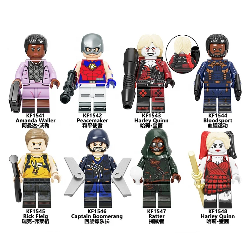 Source KF6140 DC super hero Suicide Squad movie harley quinn bloodsport peacemaker action figure minifigs building block set on m.alibaba.com