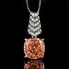 Silver-Ice Flower cut papalaca pendant with chain
