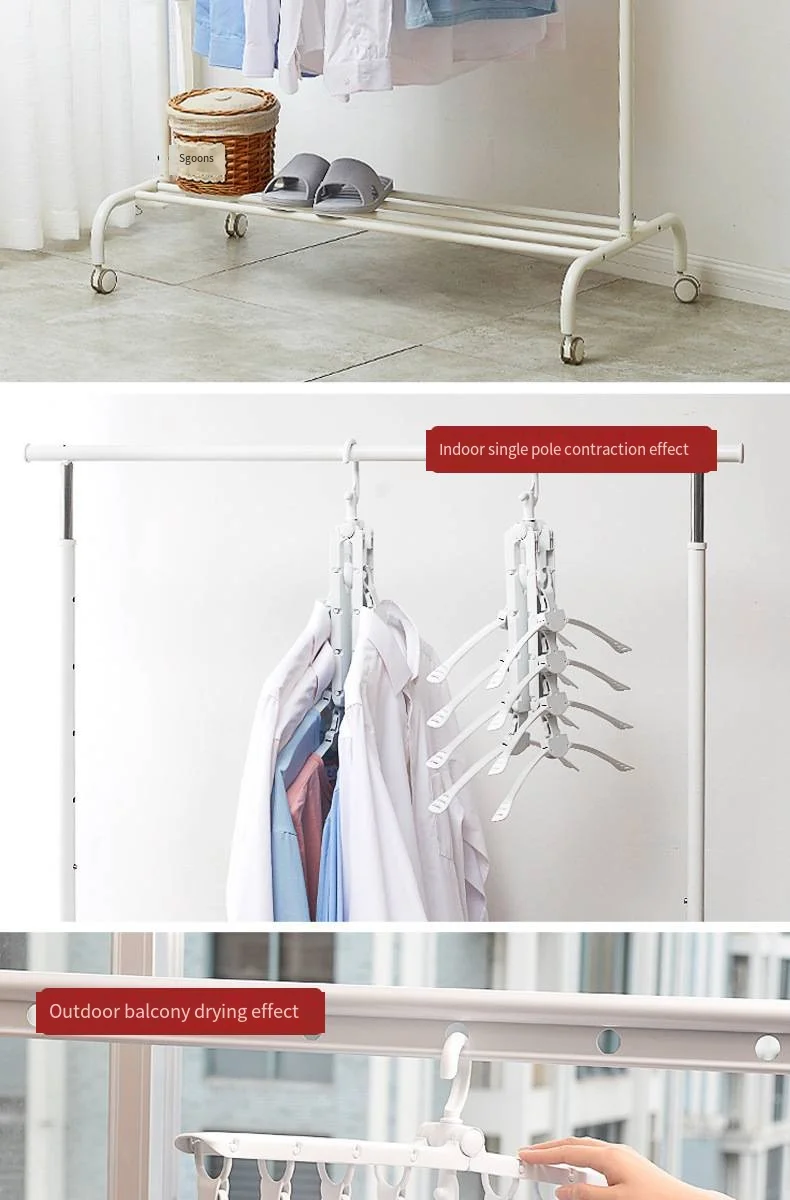 Multifunctional hanger storage artifacts magic clothes rack hanging clothes home drying rack net red support dormitory folding supplier