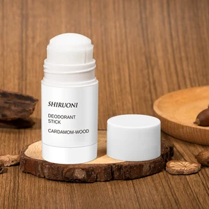 Private Label Natural Organic Aluminum-Free Cardamom Wood Deodorant Round Stick Good Smell for Men and Women