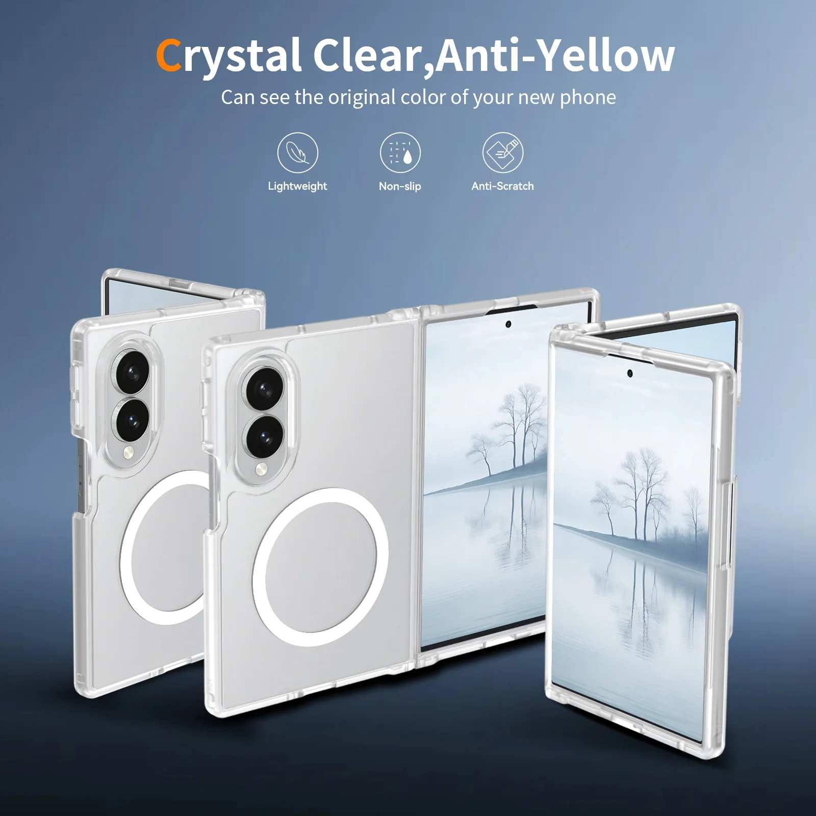 product wholesale transparent matte phone case for samsung galaxy z fold 8 7 6 magnetic covers customization supported-7