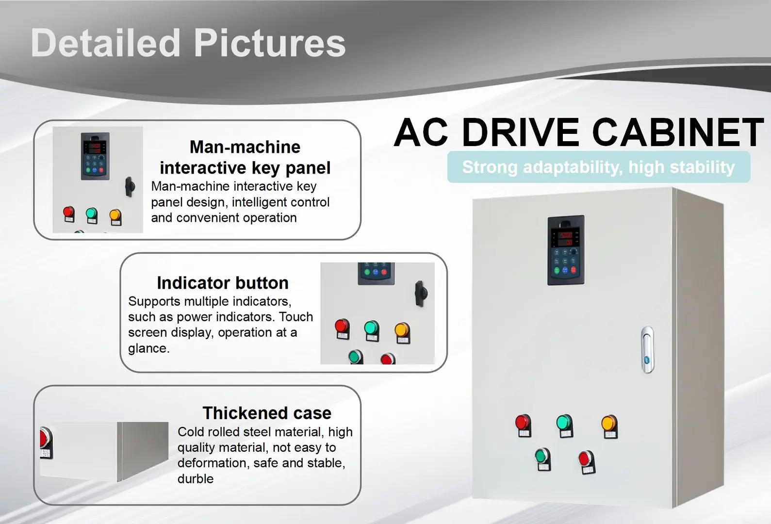 VFD Three Frequency Converter Control Cabinet for Compressor 0.75KW-630KW Vector Control PWM Low Voltage Variable-Frequency factory