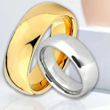 Wholesale Fashion Jewelry 8MM Tungsten Carbide Ring Silver Gold Plated Dome Polish Engagement Wedding Band Mens Womens Jewelry