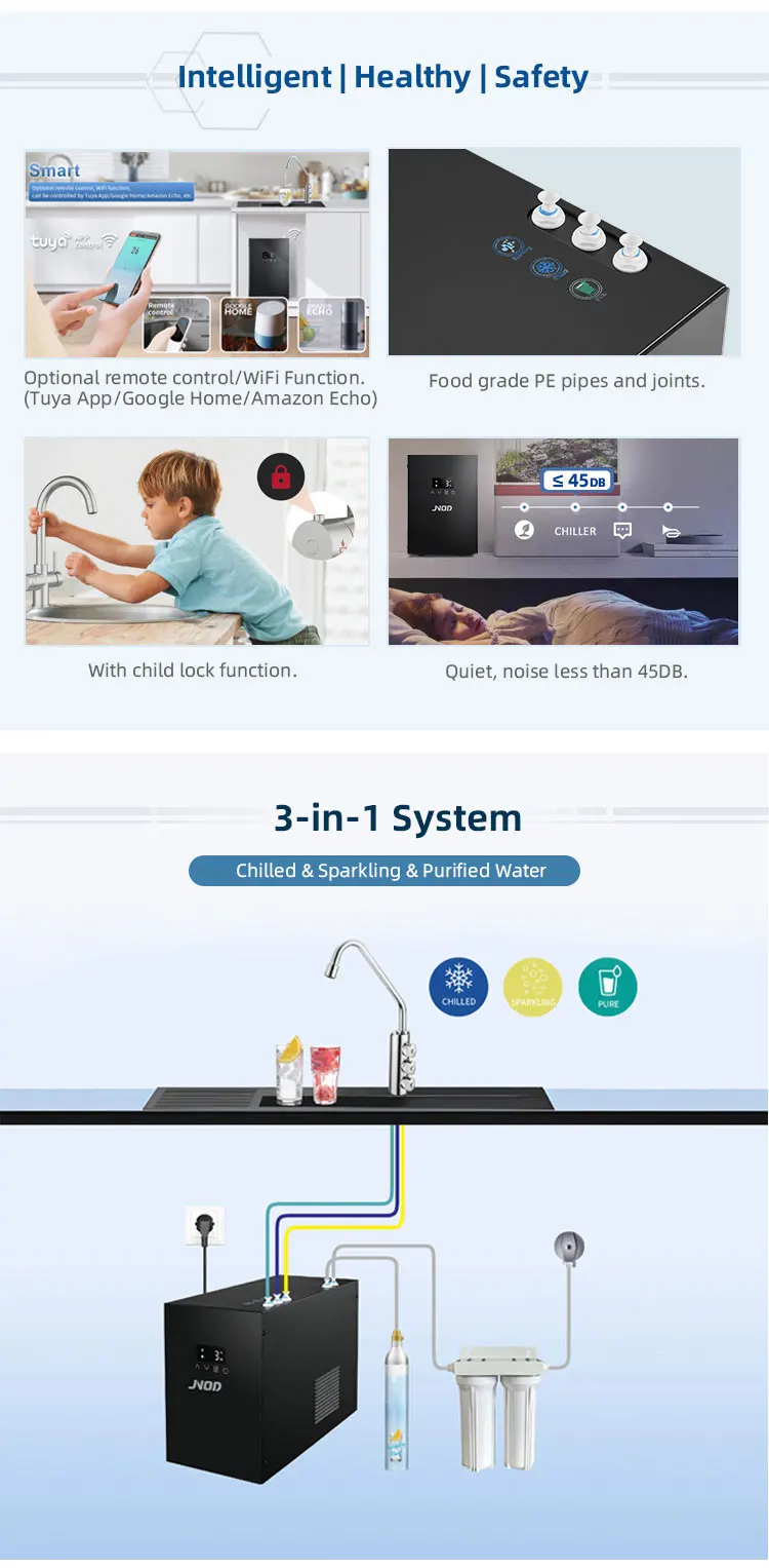 Jnod Kitchen Under Sink Sparkling Filter Soda Water Dispenser Chilled