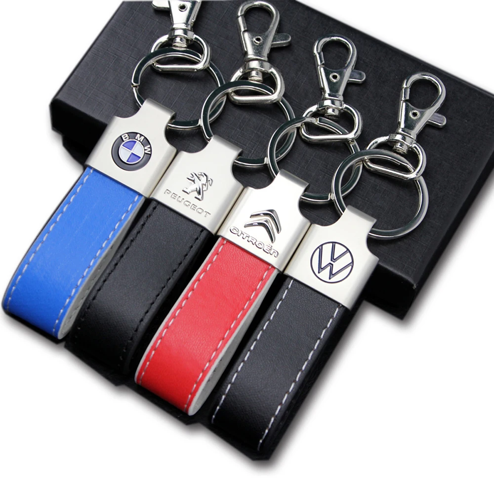 Wholesale Zinc Alloy and Leather Keychains Customized Commercial Activity Metal Key Rings with Custom Logo