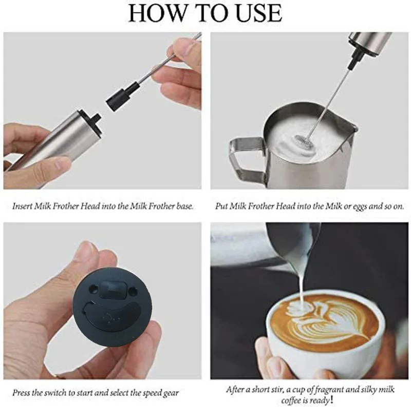 Electric Handheld Hand Automatic Drink Mini Manual Milk Frother Foamer Machine Usb Rechargeable Foam Maker