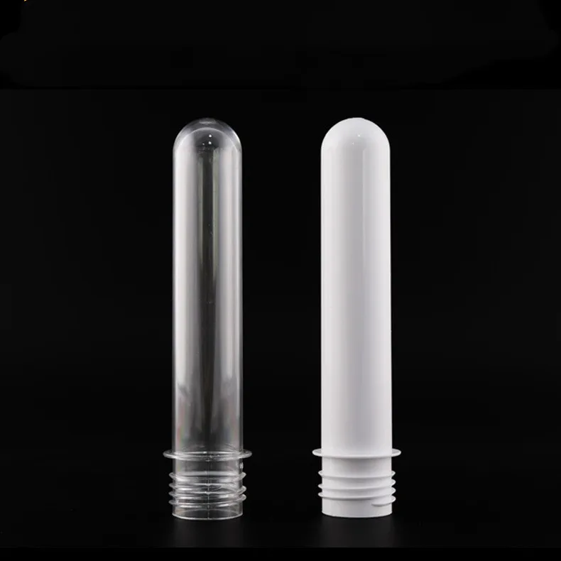 High Quality 30ml 45ml 50ml 100ml PET Plastic Transparent White test Tube with Silver Gold Screw Cap in Stock