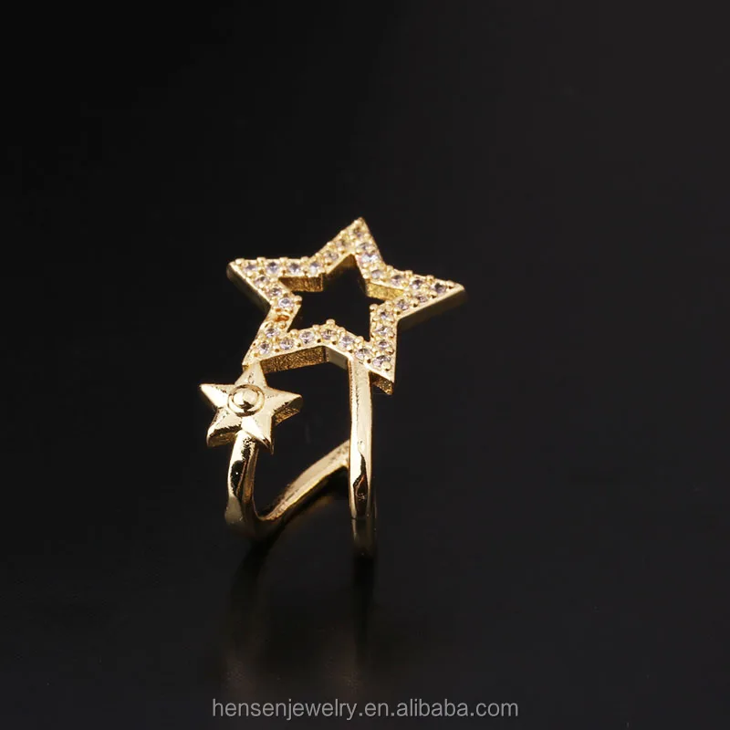 New Layered Line Moon Star  Cz Cartilage Ear Cuff Non Piercing Conch Cuff Earring Ear Wrap Ear Piercing Jewelry