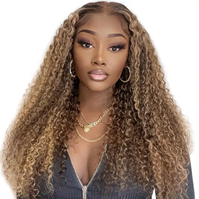 Highlight Wig 4/27 13*1 T Part Lace Frontal Wig 13*4 Honey Blonde Ombre Deep Wave Lace Frontal Wig