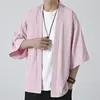 Camicia Kimono Rosa Giacca Cardigan Giapponese