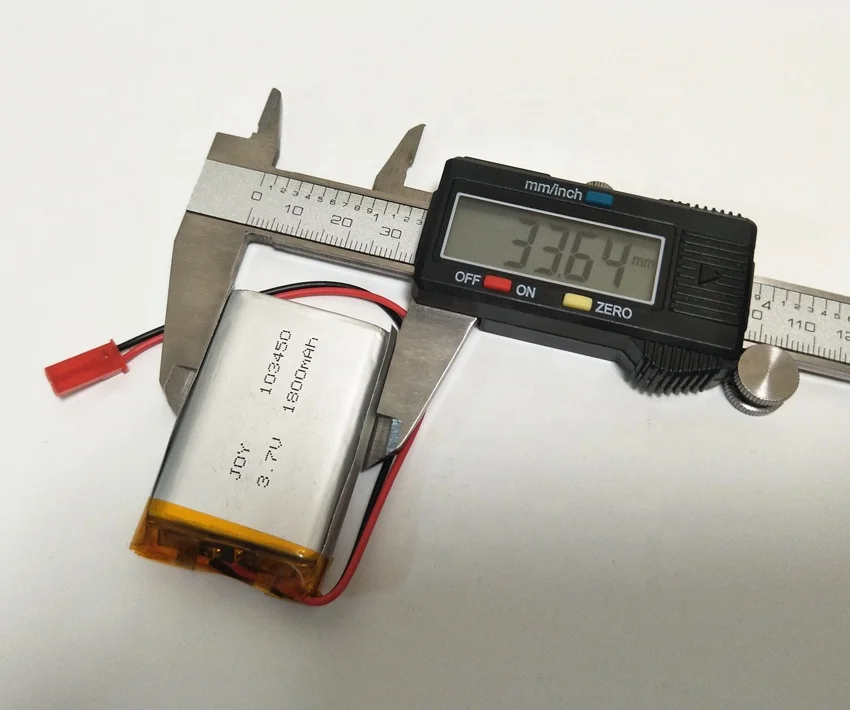 リチウムイオンポリマーバッテリー3.7V 1800mAh 103450,Jstコネクタ