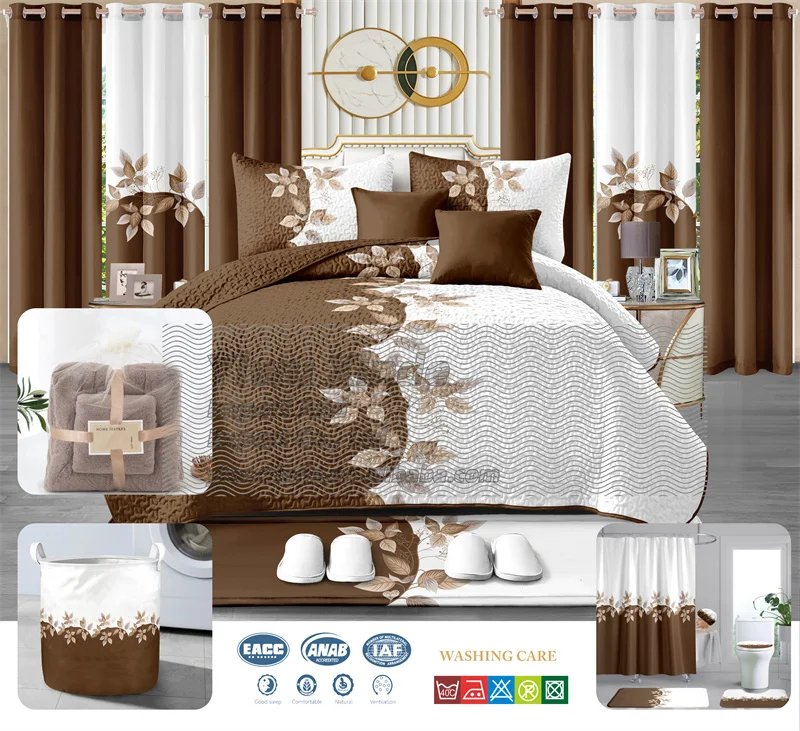 American Model Red Color Bedding Set Luxury 24 Pieces Bed Sheet Bedding Set with Curtains king Size 24 Pcs Quilted Bedspread