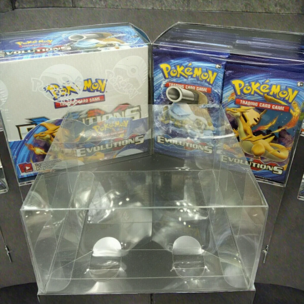 booster box plastic protector Amazon.com: EVORETRO Booster Box Case for Pokemon Large Booster Boxes  (Current) - [5 Pack] - Clear PET Plastic Protective Case main image 1