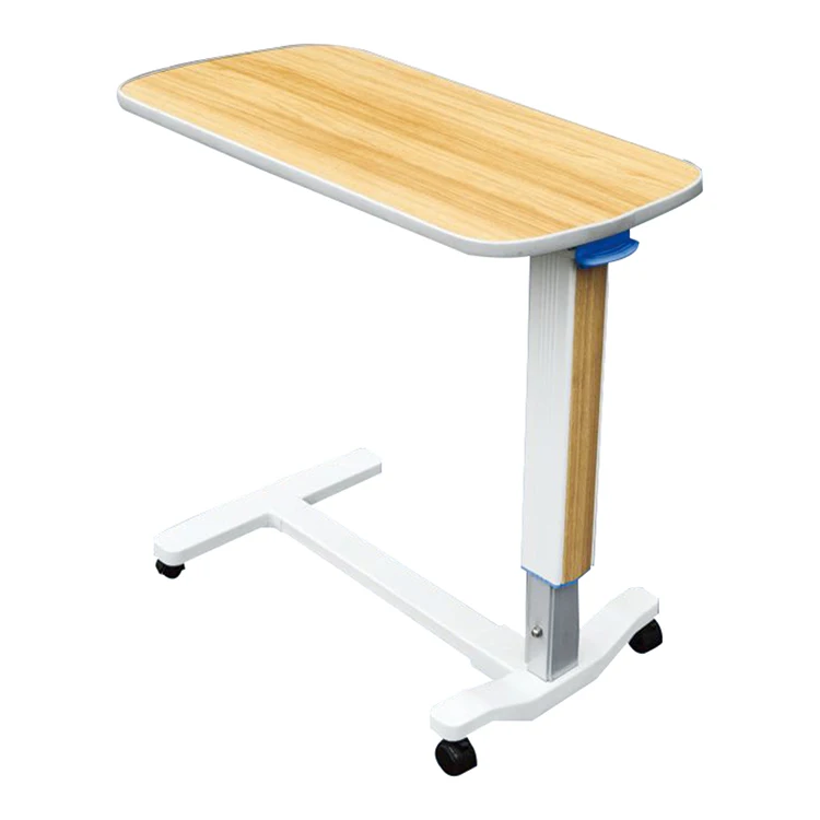 Robust Rolling Hospital Table Simple Overbed Table Adjustable Height