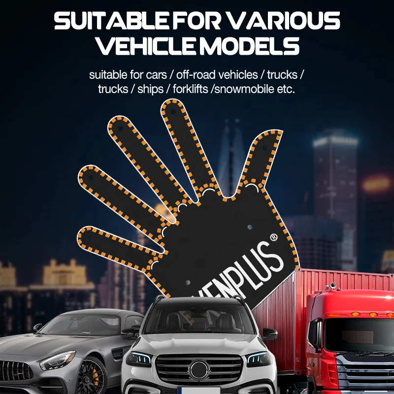 XENPLUS Original Seven 7 Modes Flik Me Middle Finger Car Light on Car Window Car Decoration Accessories Auto Lighting System