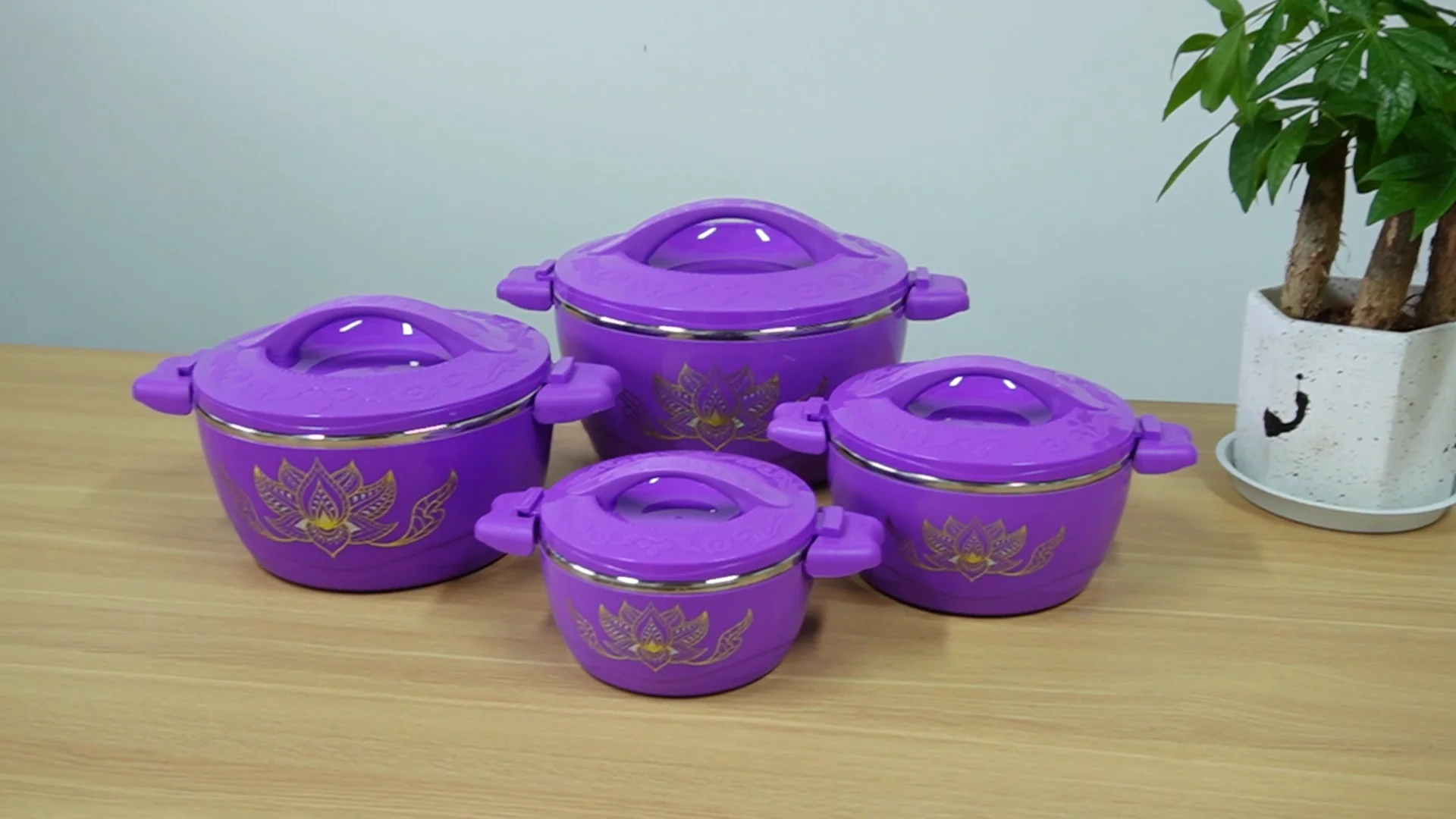 New Design Africa Hot Pot Food Warmer Set 4 Pcs 1l 2l 4l 6l Food Warmer