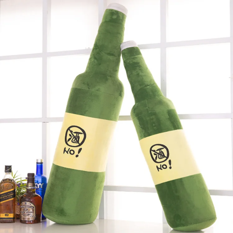 New Products Like Real Green Wine Beer Bottle Throw Plush Pillow Cover Funny Antistress Soft Toys Cuddlies Soft Toys Gifts