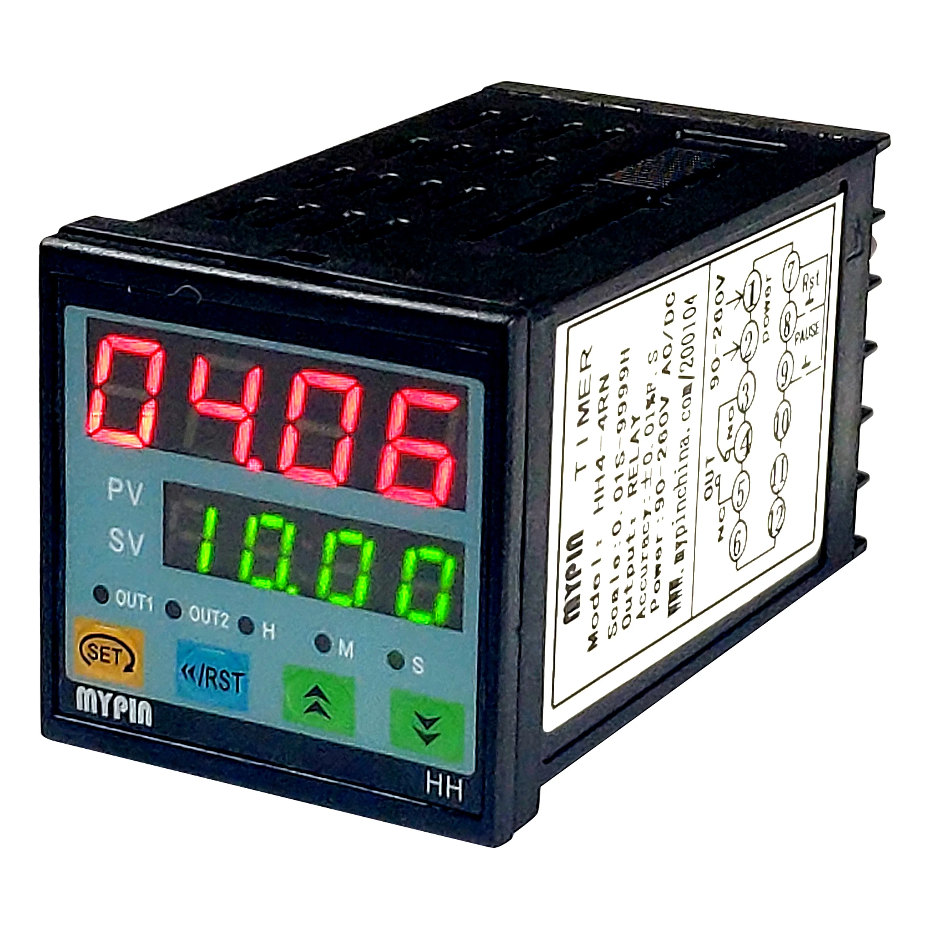 MYPIN HH4E-4RN 24V/12V DC Intelligent Segments Timer Relay,digital timer relay repeat cycle timer relay