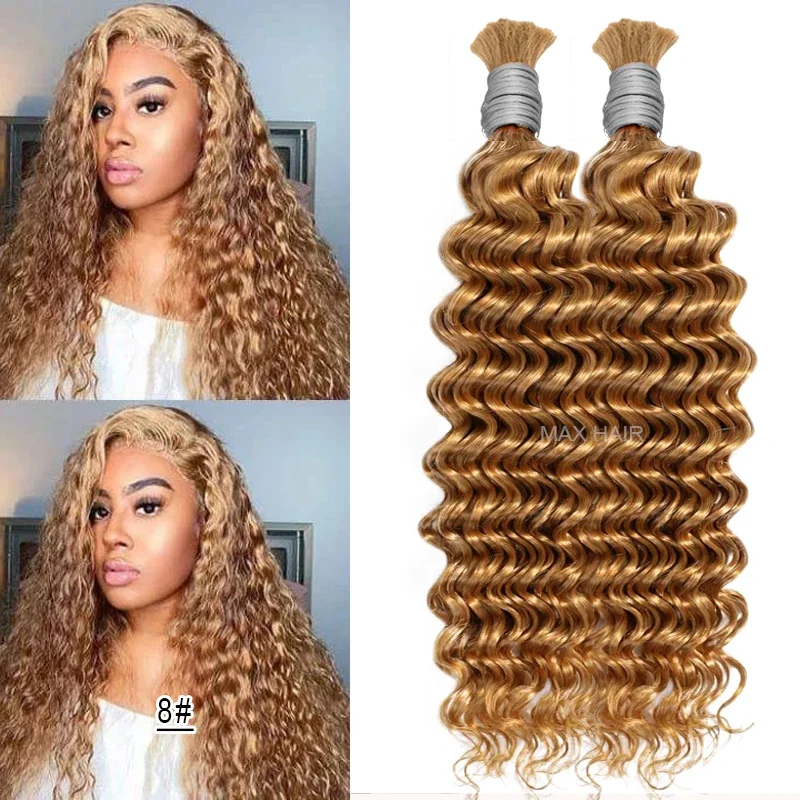 Deep Wave Mass Inimese juuksed punumiseks Extenciones De Cabello Natural Humano Weaving Töötlemata_voghion.com