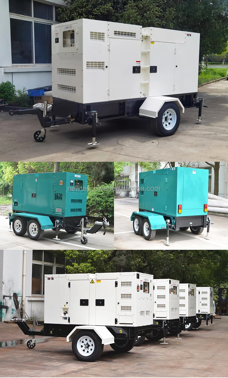 American Engine Portable 200kva Silent Generator Trailer 160kw Diesel