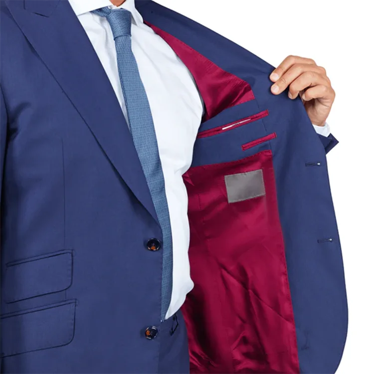 2 Pieces Blue Slim Fit Men's Suits Custom Men's Blazer Formal Wedding