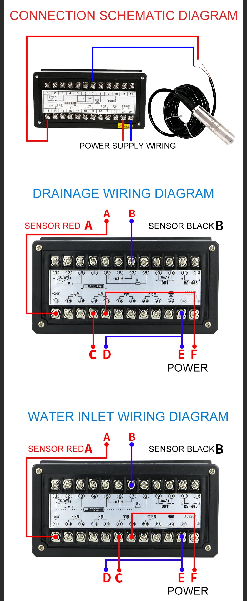 Digital Display Single Light Column Measuring and Controlling Instrument Water Level Regulating Instrument