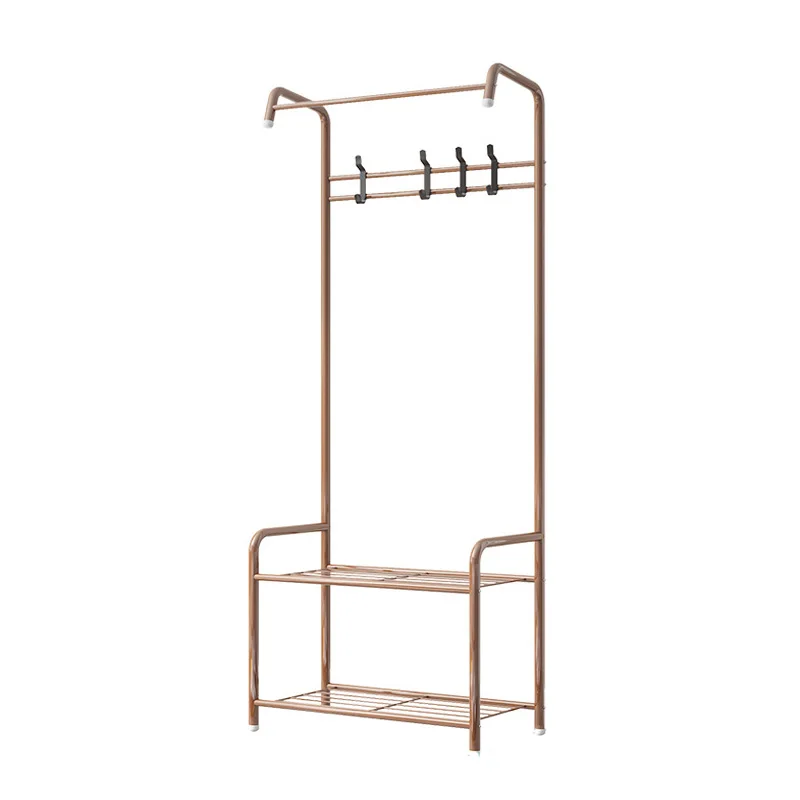 
Cheap Modern Multi Function Metal Free Standing Clothes Hanger Entryway Coat rack With Hook and Shoe Stand Bench 