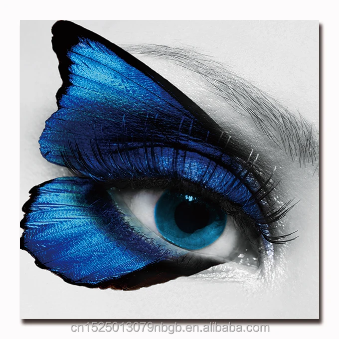 Abstract Simple Butterfly Blue Human Eye Texture Art Pictures Acrylic Canvas Painting