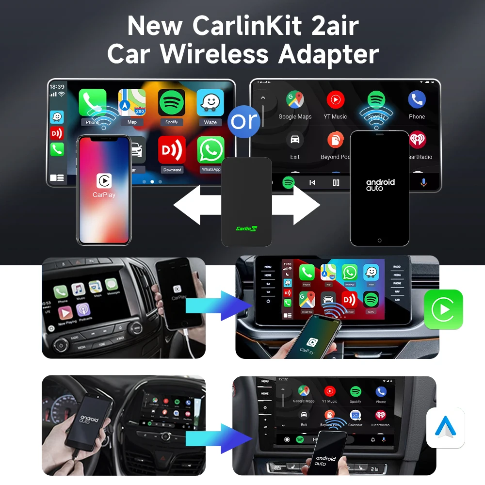 CarlinKit 2air - CarPlay/Android Auto sans fil dans la voiture