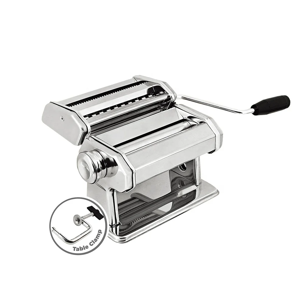 Shule Pasta Maker Machine Stainless Steel Manual Noodle Makers Include  Pasta Roller, Cutter, Hand Crank and 7 Adjustable Thickness Setting