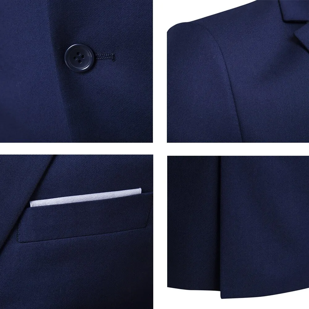 NEW Fashion Summer Thin Formal Set Plus Size for Men Is Slim 3 Piece Suit Wedding Party Suit Pants Mens Slim Fit Blazer