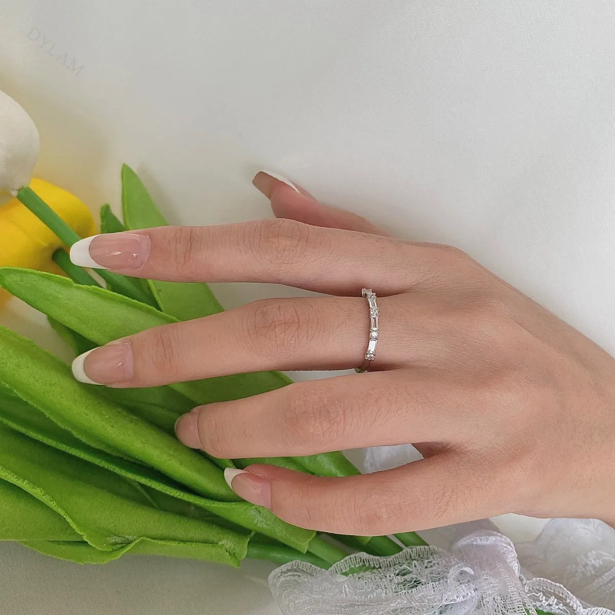 KAKODIY 925 Sterling Silver Electroplated Sterling Silver Ring Zircon Simulated Cubic Zirconia Stackable Engagement Ring Eternity Band Women Gifts detail 5