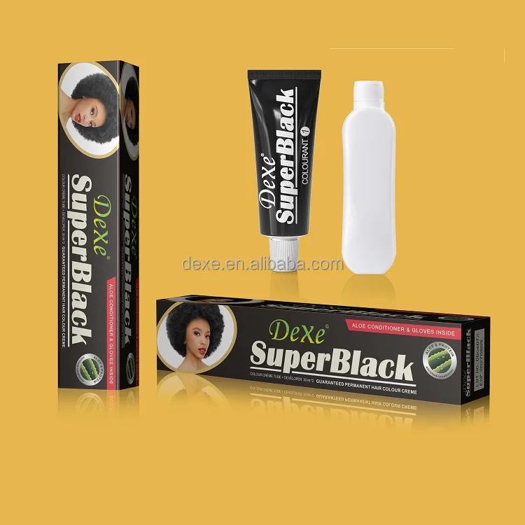 Dexe Original Super Black Hair Dye Cream Protective Colorant Cheap Hair Dye Private Label Oem