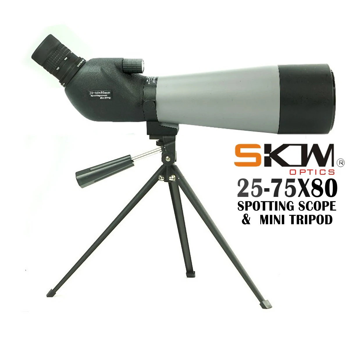 Skwoptics 2575x80,Spotting Scope With Simple Steel Tripod For