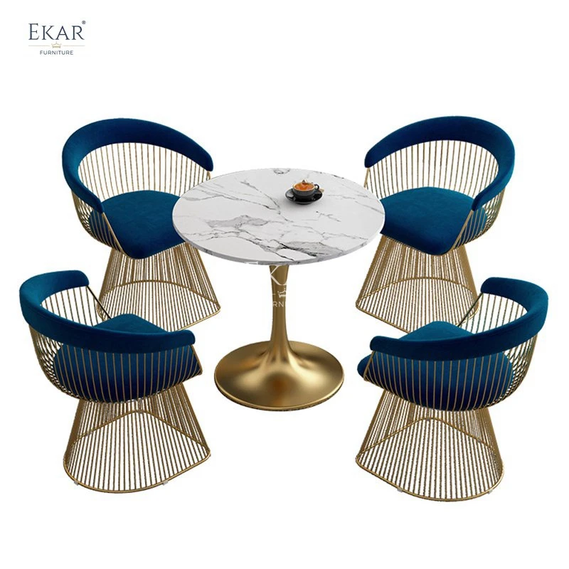 EKAR FURNITURE Modern Stainless Steel and Fabric Lounge Chair - Contemporary Comfort and Style